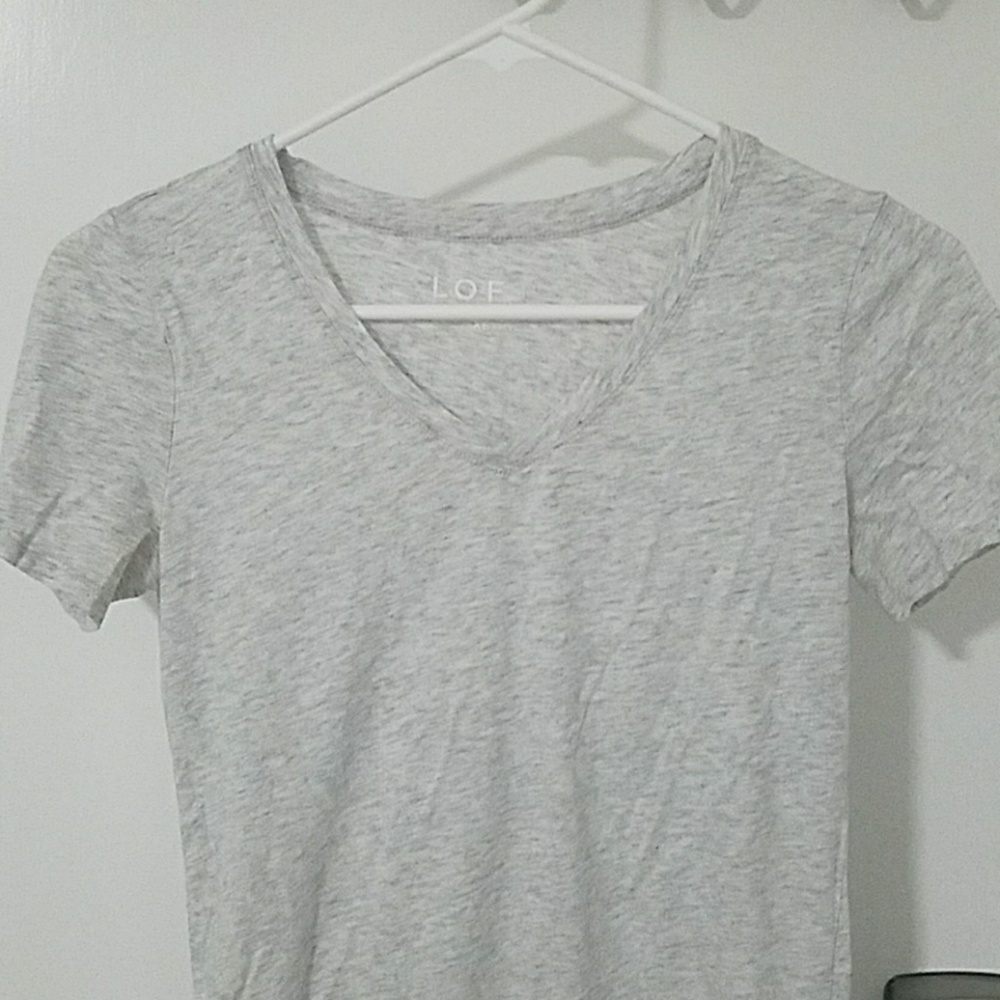 Light grey vneck tshirt LOFT